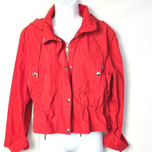Banana Republic Red Hooded Jacket Petite Small Women’s - Picture 2 of 9